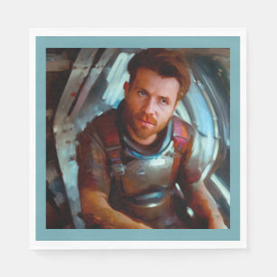 SF Hero Aboard Spaceship 4 Napkin