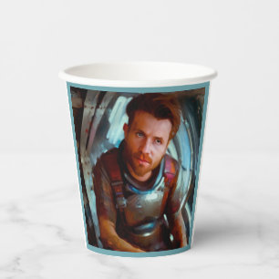 SF Hero Aboard Spaceship 4 Paper Cups
