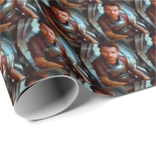 SF Hero Aboard Spaceship 4 Wrapping Paper