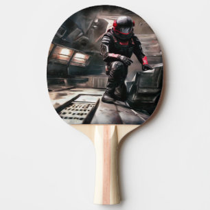 SF Hero In Spaceship (3) Ping Pong Paddle
