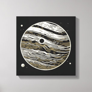 SF Jupiter Woodcut 1 Canvas Print