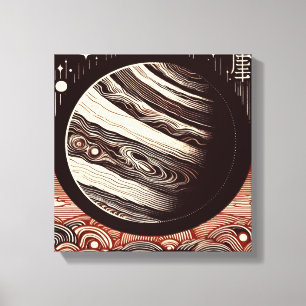 SF Jupiter Woodcut 2 Canvas Print