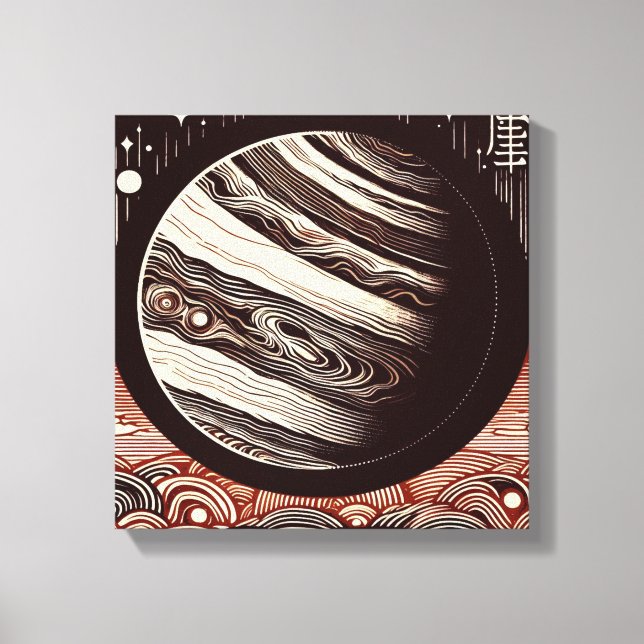SF Jupiter Woodcut 2 Canvas Print (Front)
