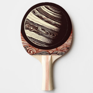 SF Jupiter Woodcut 2 Ping Pong Paddle