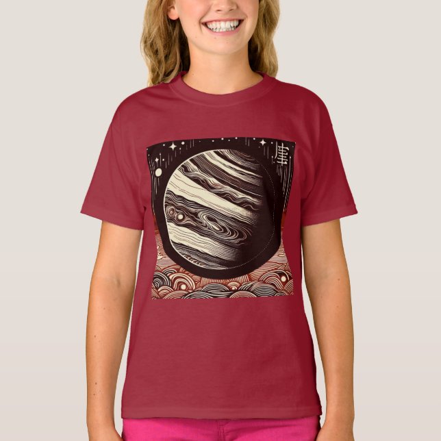 SF Jupiter Woodcut 2 T-Shirt (Front)
