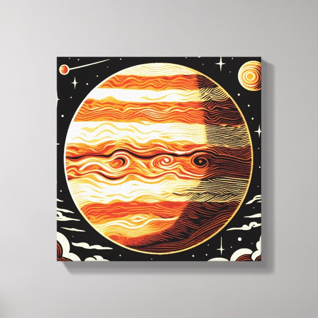 SF Jupiter Woodcut 3 Canvas Print (Front)