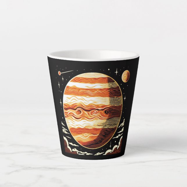 SF Jupiter Woodcut 3 Latte Mug (Front)