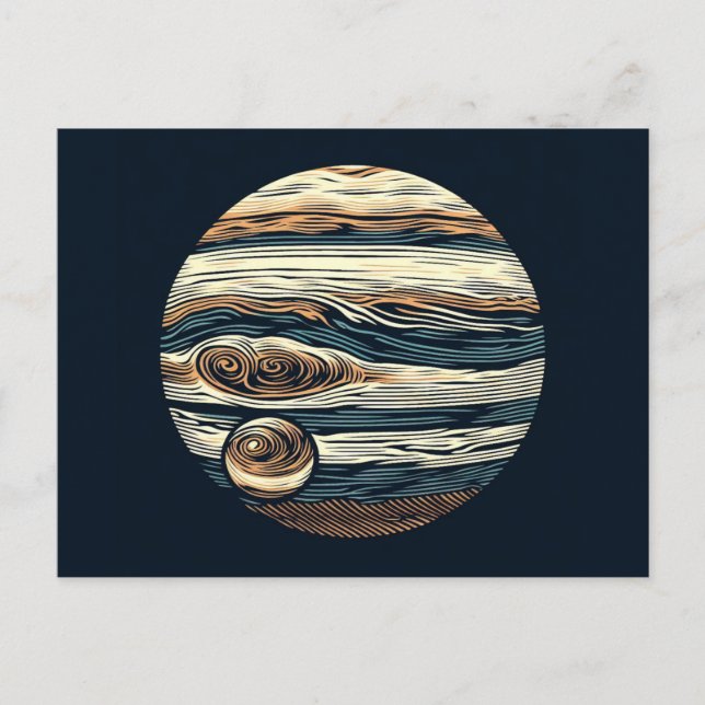 SF Jupiter Woodcut 4 Postcard (Front)