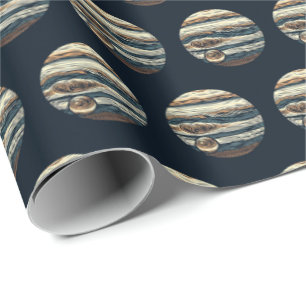 SF Jupiter Woodcut 4 Wrapping Paper
