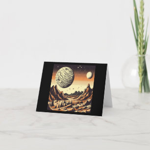 SF Mars Landscape Woodcut 1 Card