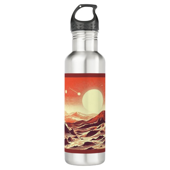 SF Mars Landscape Woodcut 2 710 Ml Water Bottle (Front)