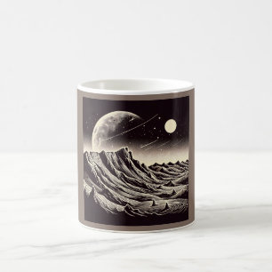 SF Mars Landscape Woodcut 3 Coffee Mug