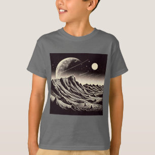 SF Mars Landscape Woodcut 3 T-Shirt