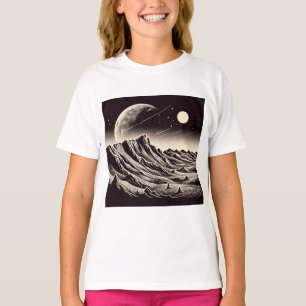 SF Mars Landscape Woodcut 3 T-Shirt