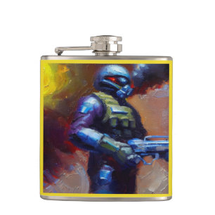SF - Military Hero 4 Hip Flask