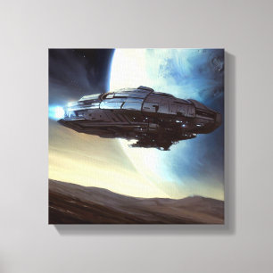 SF Orbiting Spaceship 2 Canvas Print