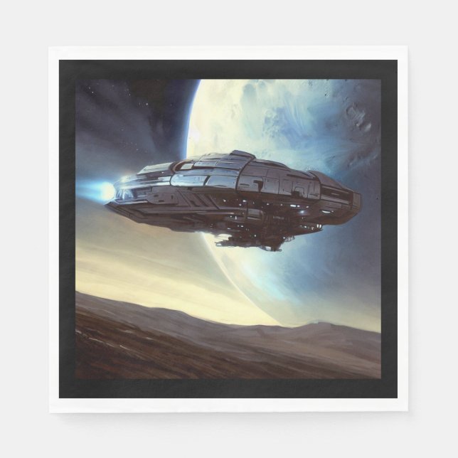 SF Orbiting Spaceship 2 Napkin (Front)