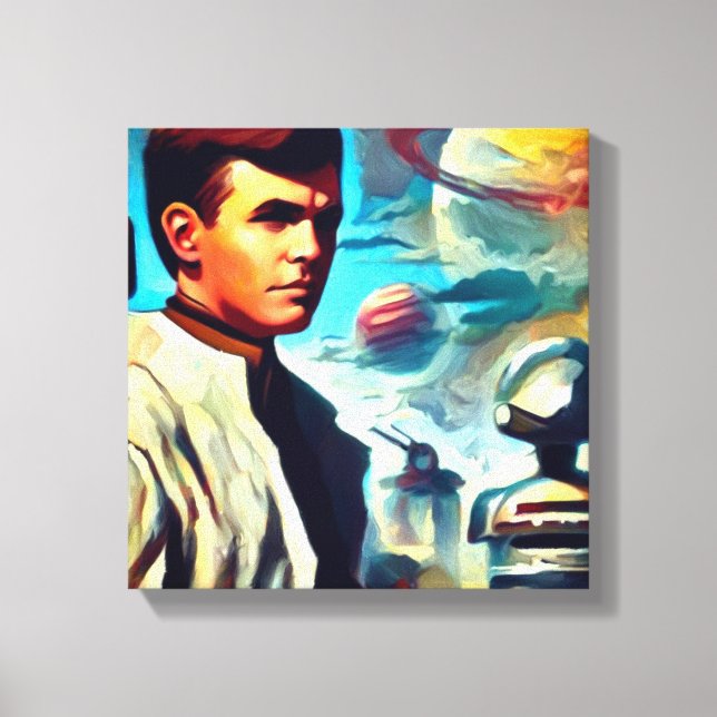 SF Pulp Magazine Cover Style 2 Canvas Print (Front)