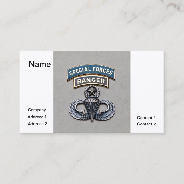 SF Ranger Master Airborne Business Card (Front)