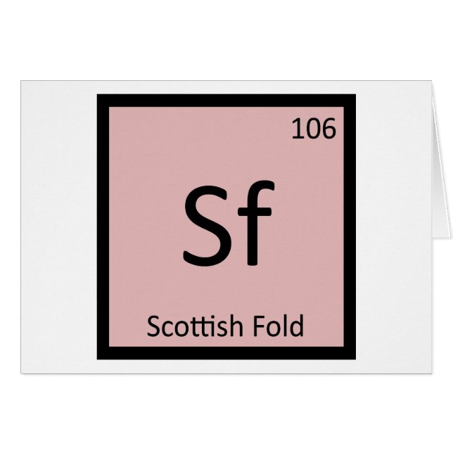 Sf - Scottish Fold Cat Chemistry Periodic Table (Front Horizontal)
