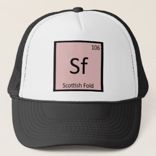 Sf - Scottish Fold Cat Chemistry Periodic Table Trucker Hat
