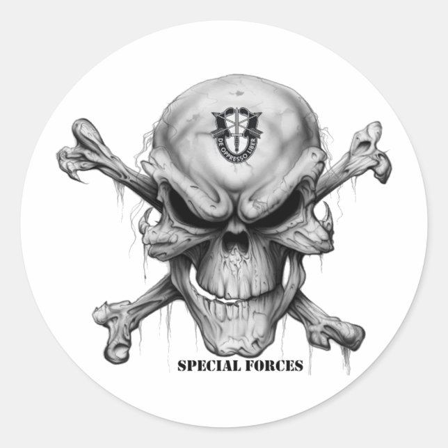 SF Skull Classic Round Sticker (Front)