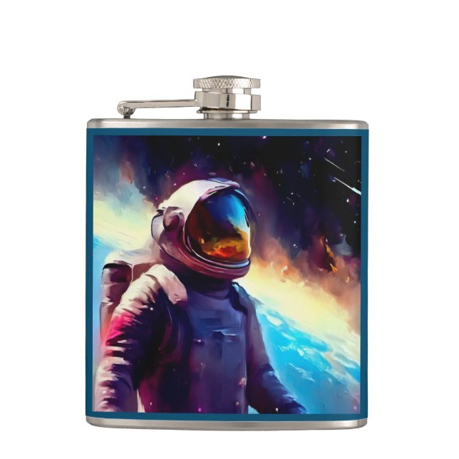 SF Space Hero 1 Hip Flask (Front)