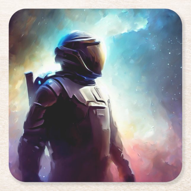 SF Space Hero 3 Square Paper Coaster (Front)