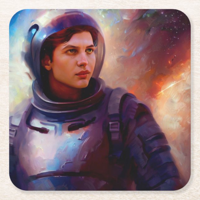 SF Space Hero 4 Square Paper Coaster (Front)