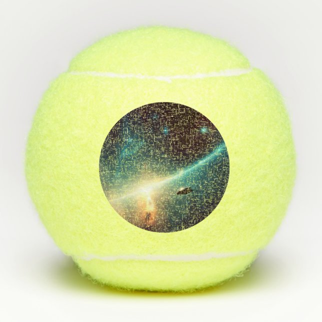 SF  Space Opera (2) Tennis Balls (Front)
