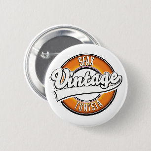 Sfax tunisia vintage style logo 6 cm round badge