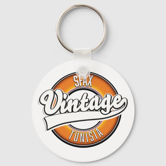 Sfax tunisia vintage style logo key ring (Front)