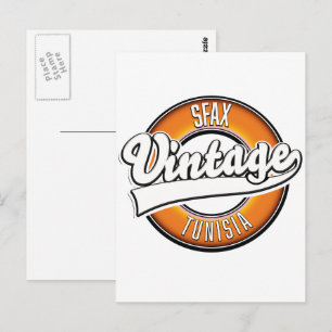Sfax tunisia vintage style logo postcard