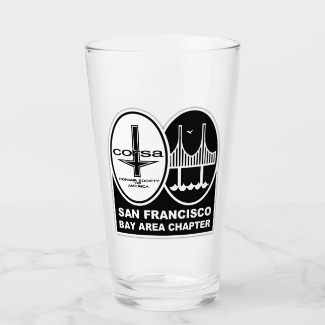 SFBA CORSA car club pint glass (Front)