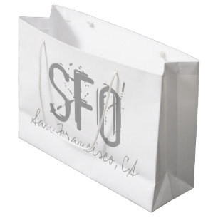 SFO San Francisco Airport Typography Large Gift Bag