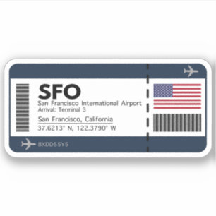 SFO San Francisco Boarding Pass -California Travel