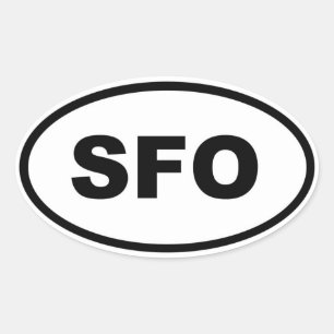 SFO San Francisco oval Oval Sticker
