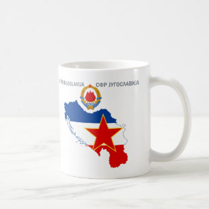 SFR Yugoslavia - Map - Emblem - Flag Mug. Coffee Mug