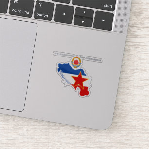 SFR Yugoslavia - Map - Emblem - Flag Vinyl Sticker