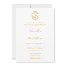 SG Monogram or GS Monogram Wedding Invitations