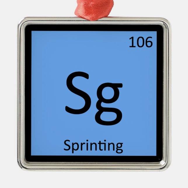 Sg - Sprinting Track and Field Chemistry Symbol Metal Tree Decoration (Front)