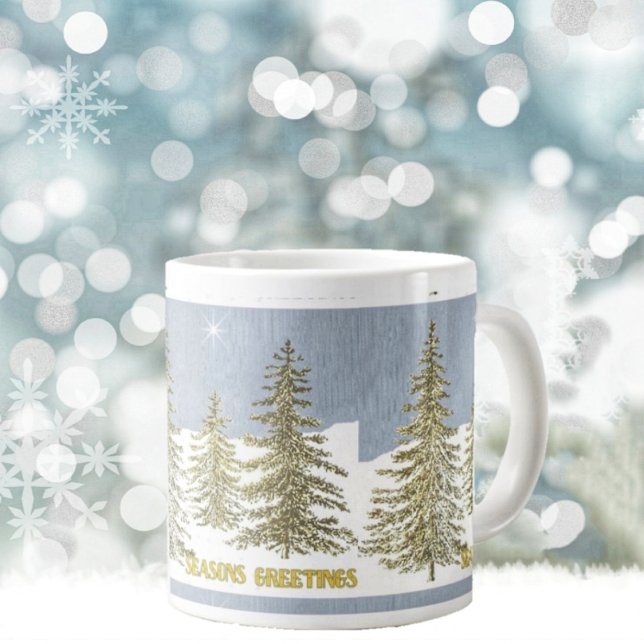 SG-Trees & Star Large Coffee Mug (An elegant, nostalgic giant coffee mug for giving, or just enjoying!)