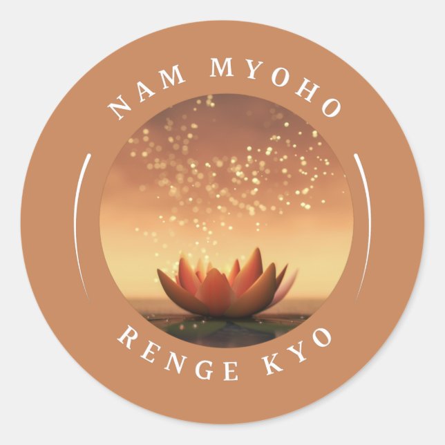 SGI Buddhist Stickers with Lotus Design and NMRK (Front)