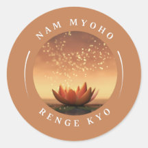 SGI Buddhist Stickers with Lotus Design and NMRK