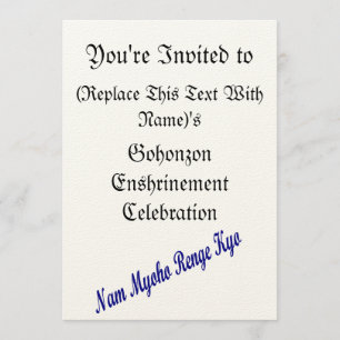 SGI Gohonzon Enshrinement Celebration Invitation
