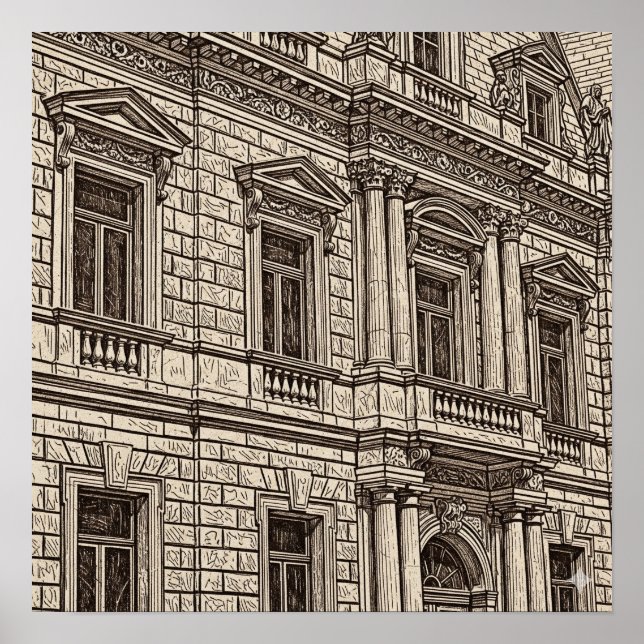 Sgraffito Art Facade Poster (Front)
