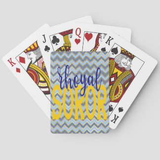 SGRho Inspired Rhoyal Blue and Gold Rhoyal Soror T Playing Cards