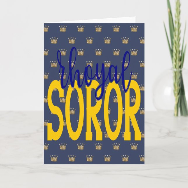 SGRho Inspired Rhoyal Blue and Gold Rhoyal Soror T Thank You Card (Front)