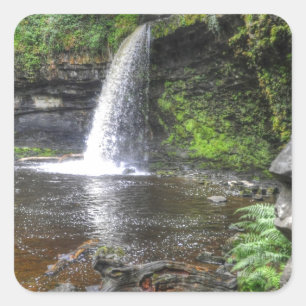 Sgwd Gwladys at Pontneddfechan Waterfalls, Wales Square Sticker