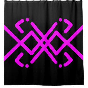 Sha 1 Fuchsia and black Shower Curtain